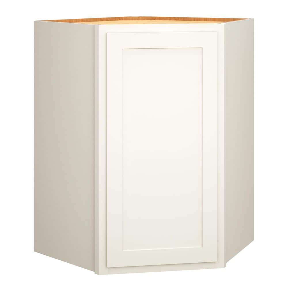 QuickShip Cottage 24 in. W x 24 in. D x 36 in. H Assembled Plywood Corner Diagonal Wall Cabinet in White Partial Overlay price history on PriceWatchPro