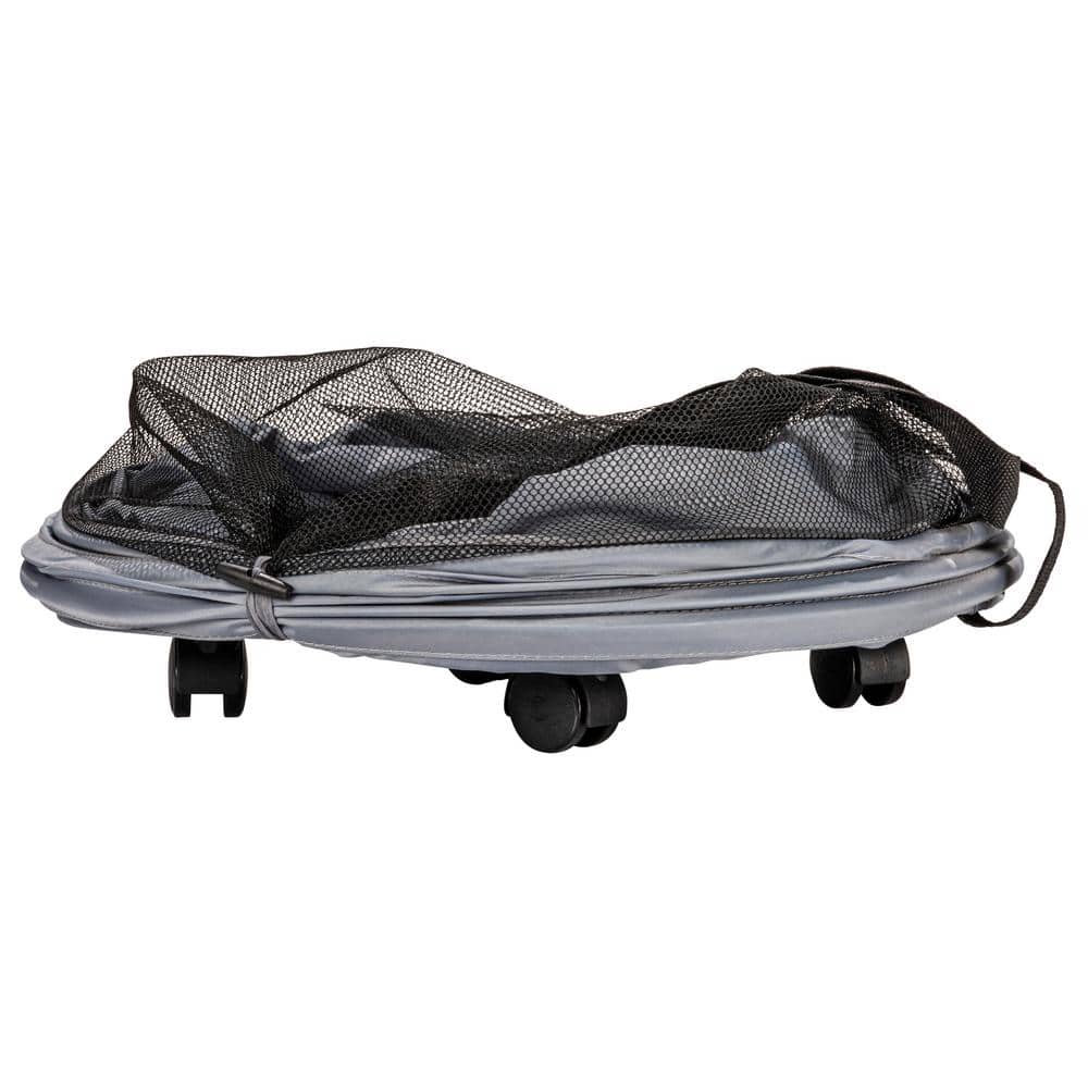 Gray Collapsible Upright Hamper with Wheels and Handles
