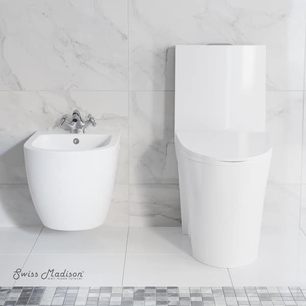 Swiss Madison St. Tropez Wall Hung Elongated Bidet in Glossy White