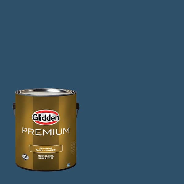 Glidden Premium 1 gal. PPG1155-7 Blue Lava Semi-Gloss Exterior Latex Paint