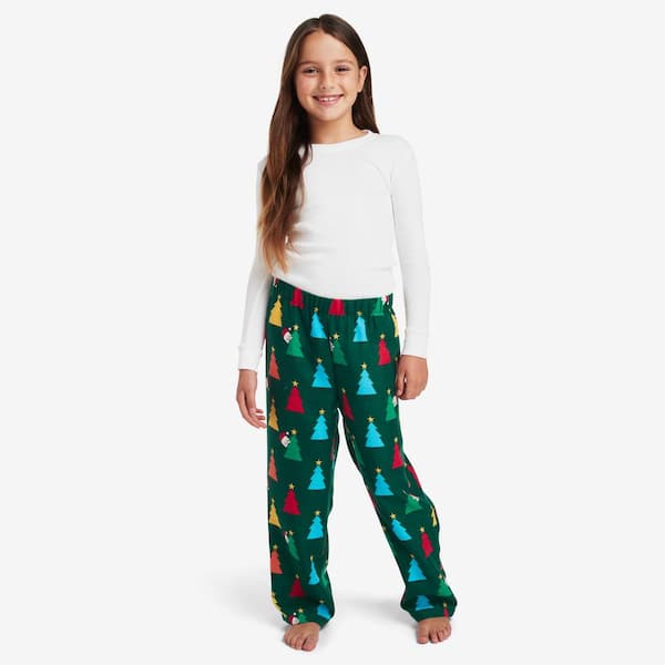 The Company Store Company Cotton Family Flannel Unisex 6/7 Green Multi Pajama Set
