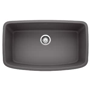 VALEA 32 in. Undermount Single Bowl Cinder Granite Composite Kitchen Sink