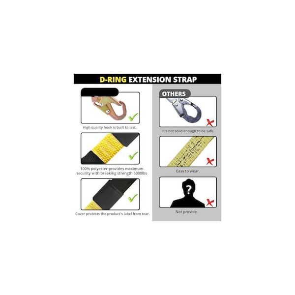 KIWDZFU 18 D-Ring Extender Fall Protection Lanyard System with