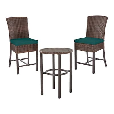 Hampton Bay Harper Creek 5-Piece Brown Steel Outdoor Patio Dining Set ...