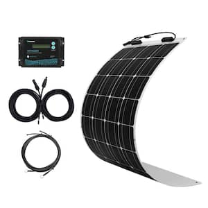 100-Watt Flexible Monocrystalline Solar Panel Kit with 10 Amp Waterproof PWM Charge Controller