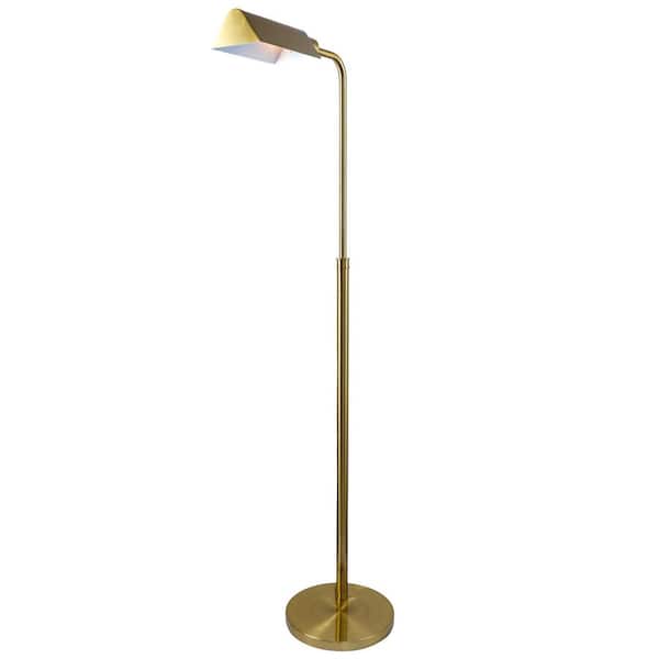Avex 65 in. Gold Modern 1-Light Standard Floor Lamp with Neutral Shade