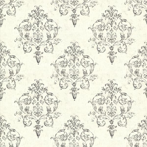 Chesapeake Arronsburg Ivory Damask Paper Strippable Roll Wallpaper (Covers 56.4 sq. ft.)