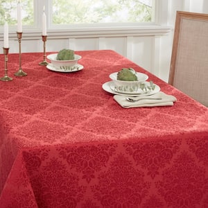 Lexington 144 in. W x 70 in. L Ruby Damask Cotton Blend Tablecloth