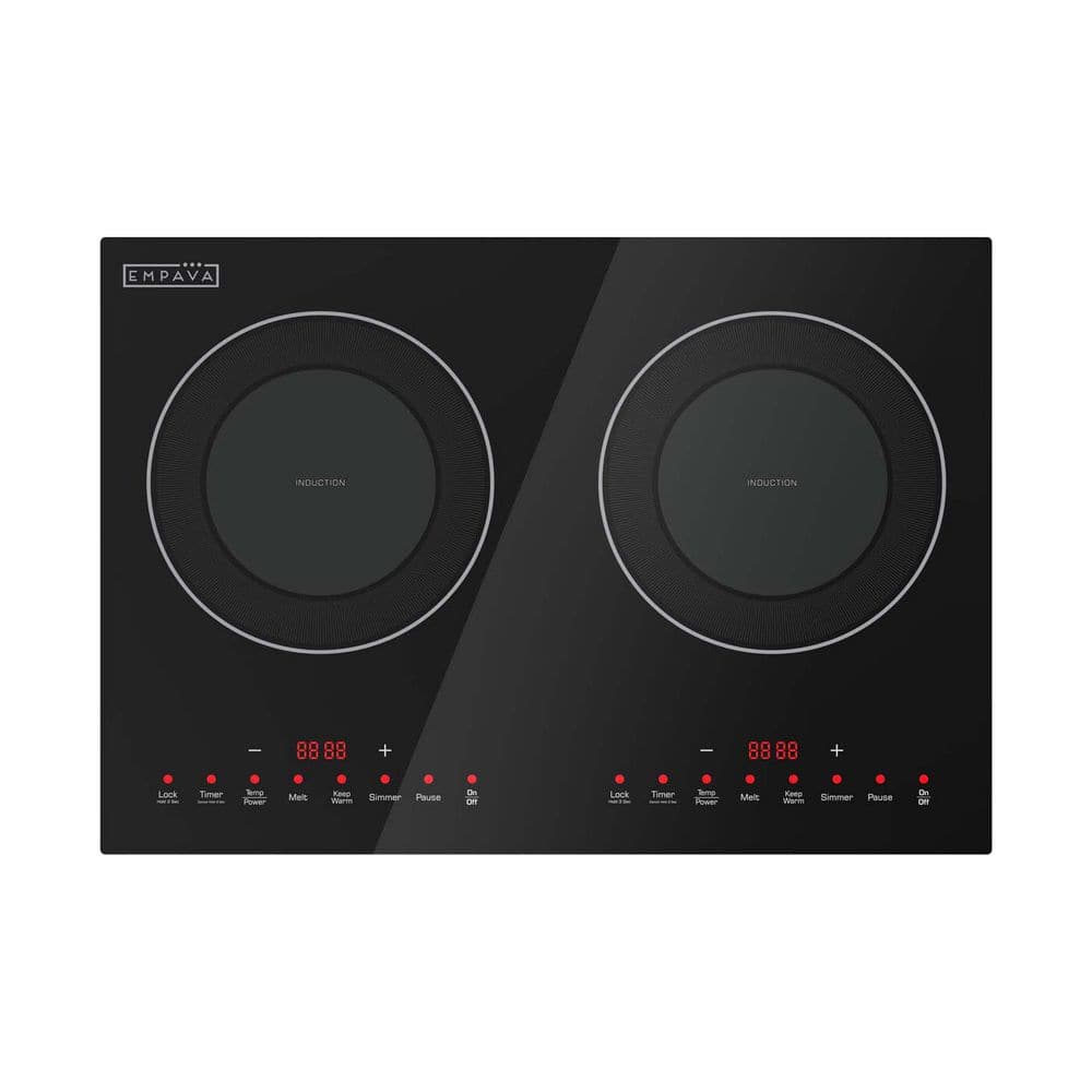 20.5 in. Portable Double Burners Induction Cooktop 1800W Built-In or Countertop Stove in Black-Ideal for RV, Dorm