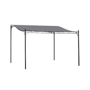 10 ft. x 13 ft. Outdoor Patio Steel Pergola Gazebo Canopy with Weather-Resistant Fabric and Drainage Holes in Gray