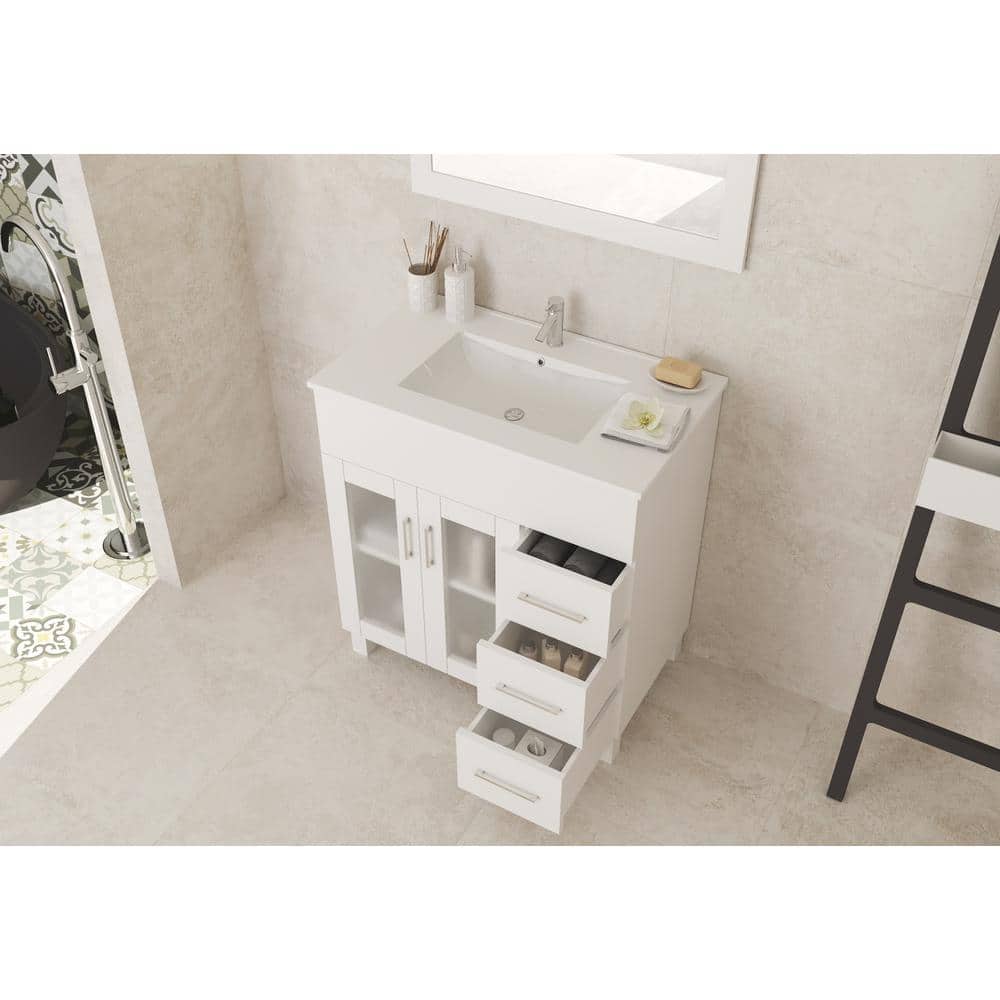 Nova 32'' White Ceramic Top Single Bathroom Vanity Set