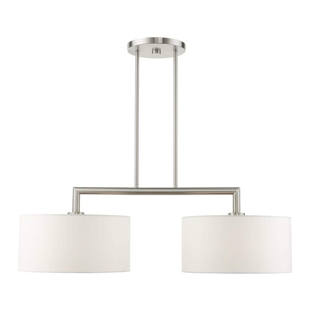 Meridian Brushed Nickel 2-Light Linear Drum Chandelier