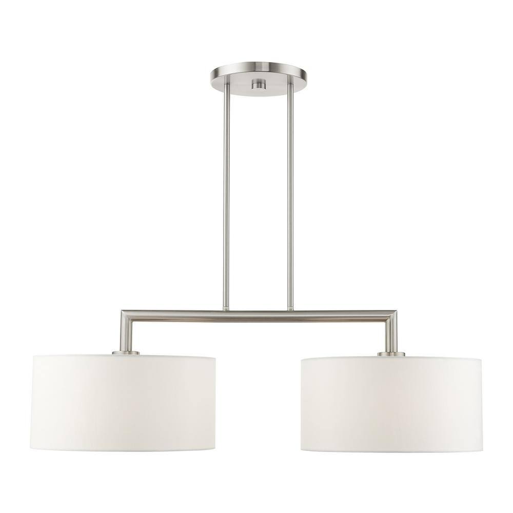 Meridian Brushed Nickel 2-Light Linear Drum Chandelier