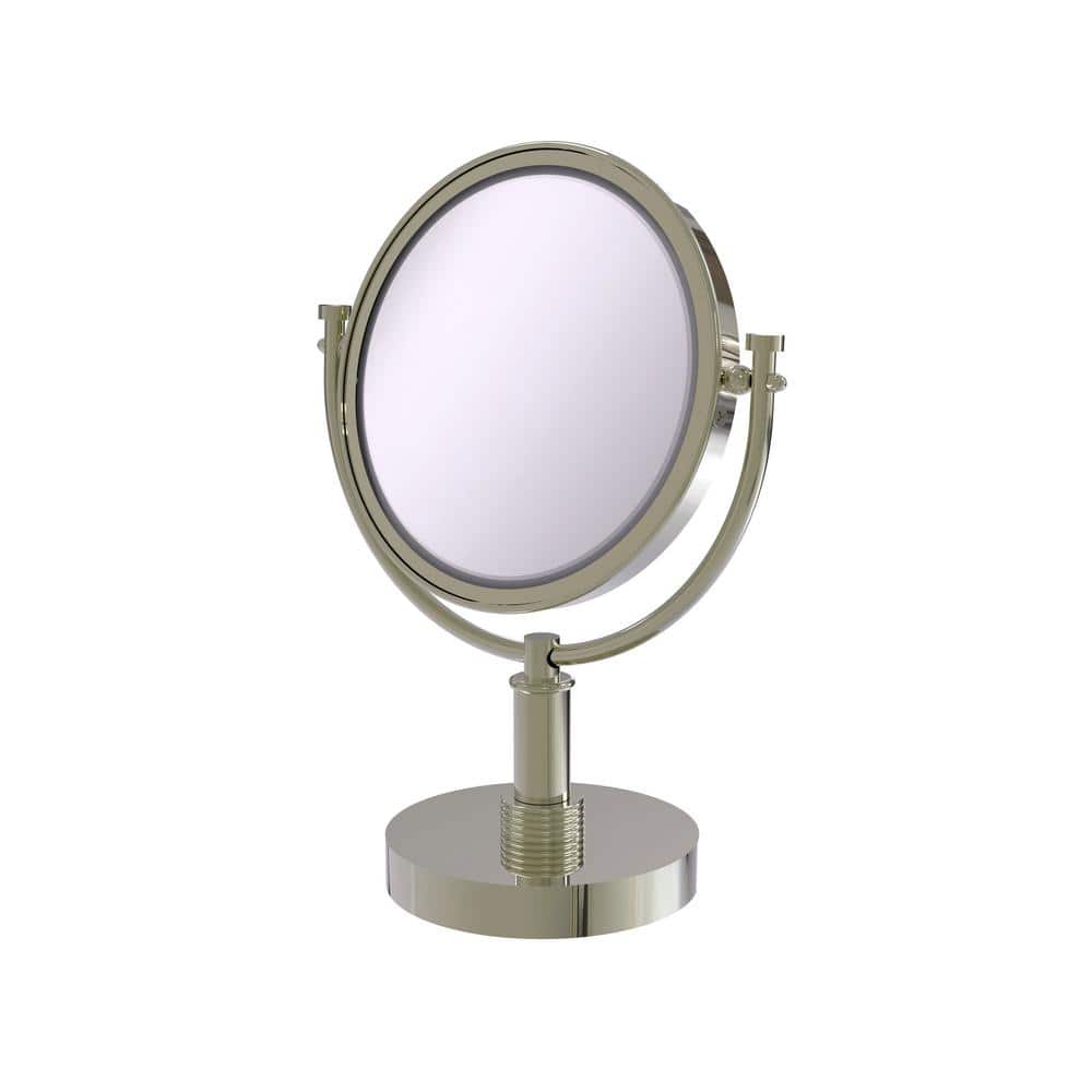 Allied Brass 8 in. x 15 in. Vanity Top Makeup Mirror 4x Magnification in Polished Nickel -  DM-4G/4X-PNI