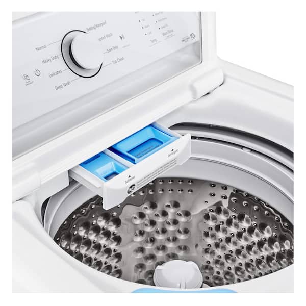4.1 cu. ft. Top Load Washer in White with 4-way Agitator, NeveRust Drum, SlamProof Glass Lid, and True Balance