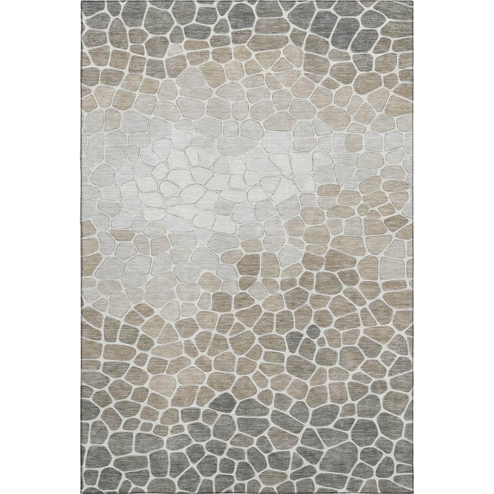 Mayfield Premium Machine Washable Abstract AMF2190 Taupe 3 ft. x 5 ft. Area Rug price history on PriceWatchPro