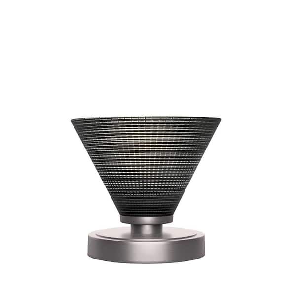 Unbranded Quincy 6.5 in. Graphite Accent Lamp with Glass Shade