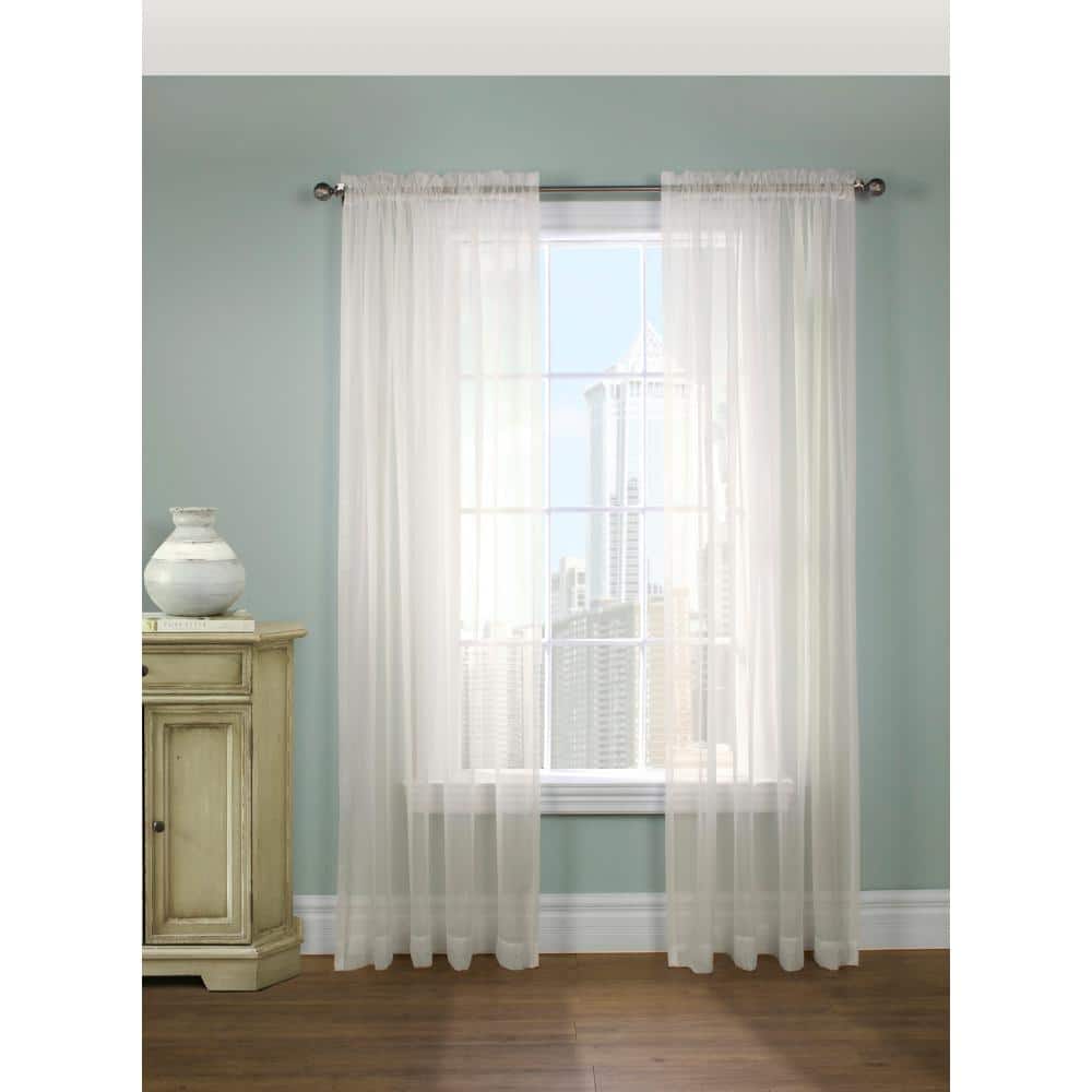 Shell Light-Filtering Sheer Rod Pocket Curtain Panel