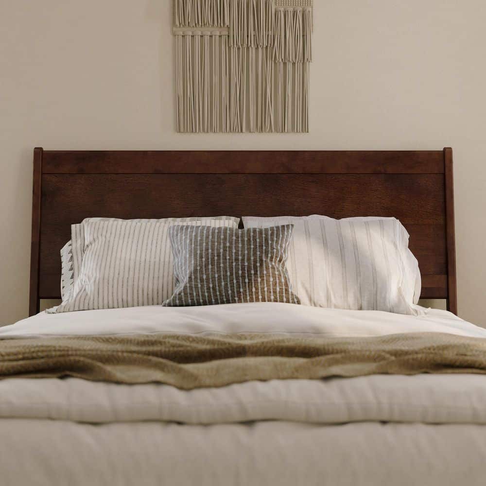 Casanova Queen Walnut Solid Wood Panel Headboard