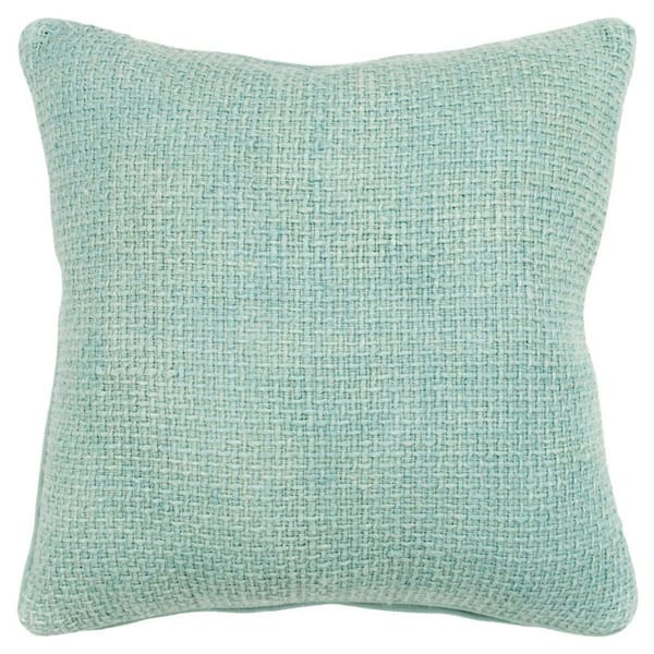 HomeRoots Mint Green Geometric Polyester 20 in. x 20 in. Throw Pillow