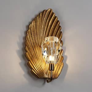 8.7 in. 1-Light Gold Wall Sconce