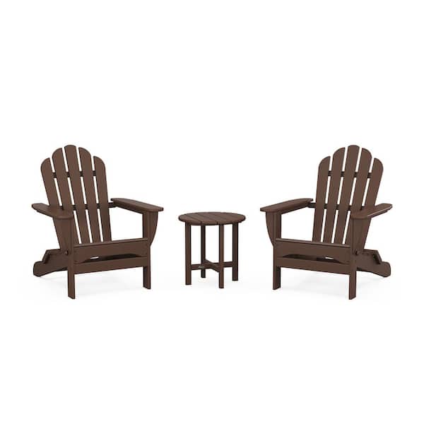 Monterey Bay 3-Piece Plastic Patio Conversation Set in Vintage Lantern Folding Adirondack
