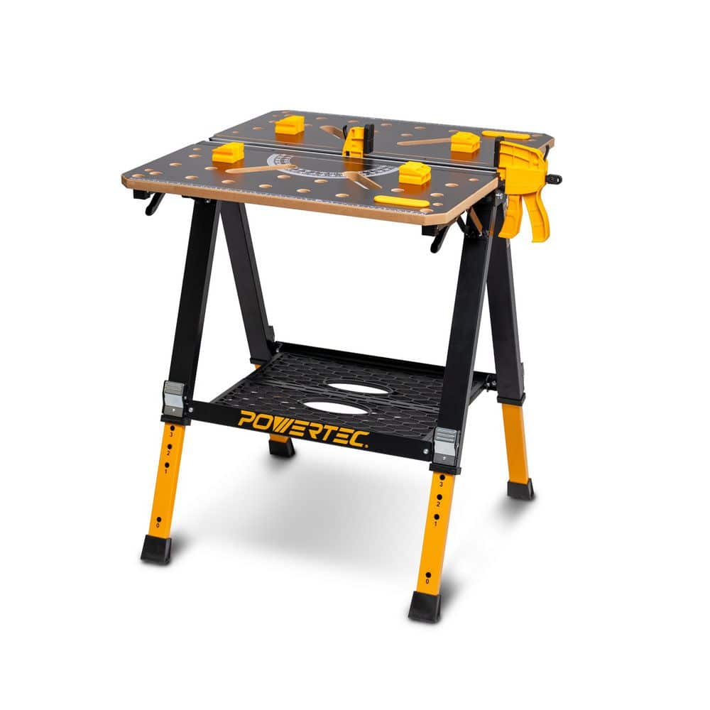 POWERTEC 36 in.H x 27.6 in.W, 2-in-1 Folding Work Table and