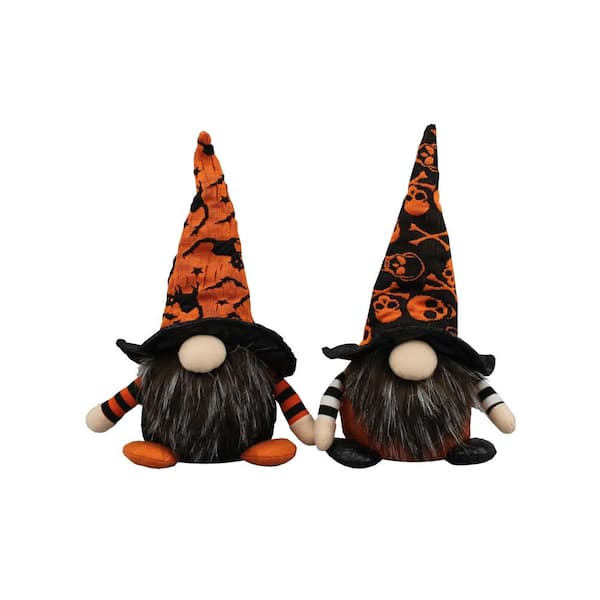 ADMIRED BY NATURE 9 in. Witch Gnome Plush Ornament Home Decor (Set of 2)