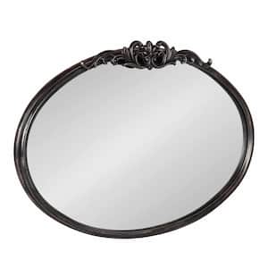 Small Oval Black Classic Mirror (18.75 in. H x 27 in. W)