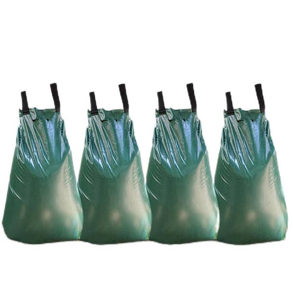 20 gal. Slow Release Irrigation Watering Bag for Trees Made of Durable PVC Material with Zipper Green (4-Pack)