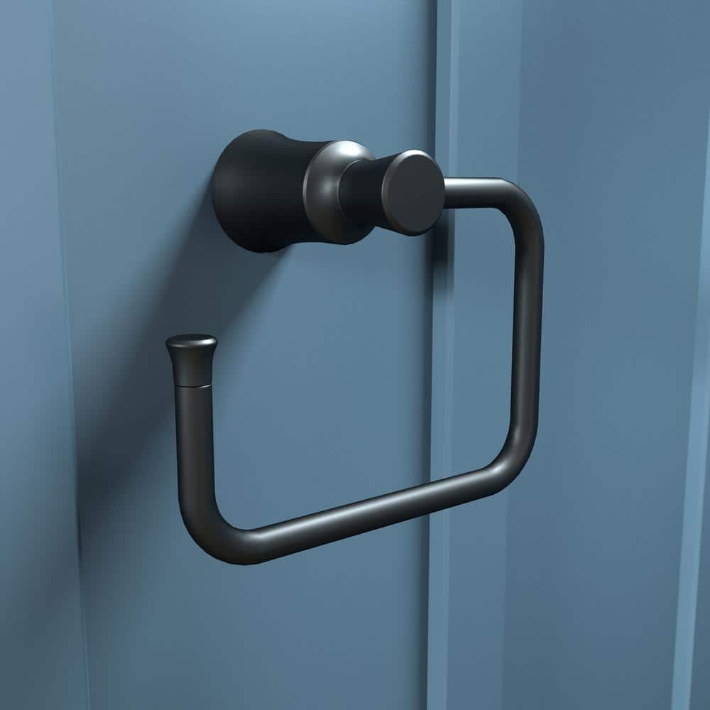 Matte Black Wall Mounted Zinc Towel Ring