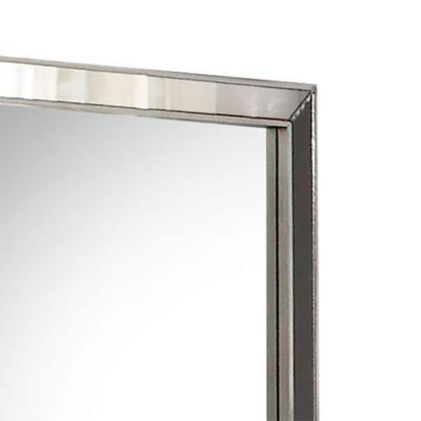 Silver 32 in. W x 36 in. H Bohemian Rectangle Glass Framed Mirror Wall Mirror Wall Decor Mirror