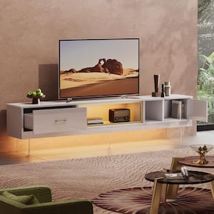 Bestier 80 in. Modern High Gloss Black TV Stand for TVs Up to 85 in ...