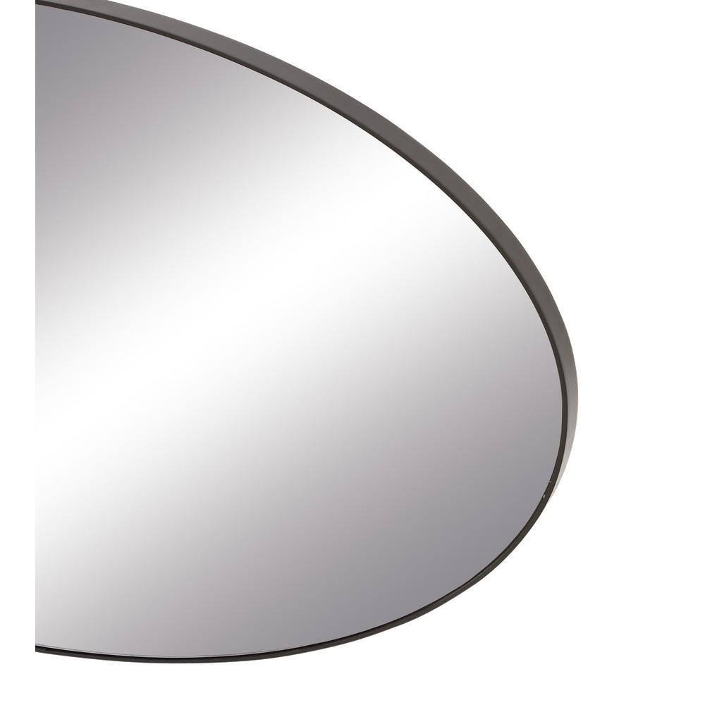 Modern Oval Black and Silver Wood Framed Dresser Mirror