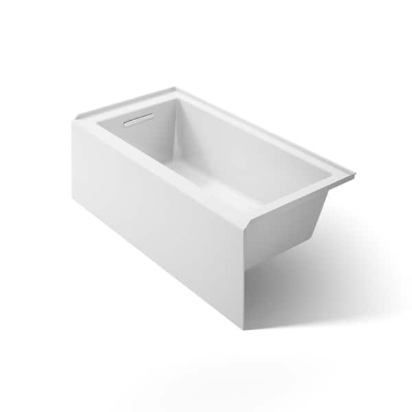 Underscore 60 in. x 30 in. Soaking Bathtub with Left-Hand Drain in White