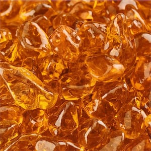 10 lbs. of Mandarin Orange 3/8 in. Fire Glass Dots