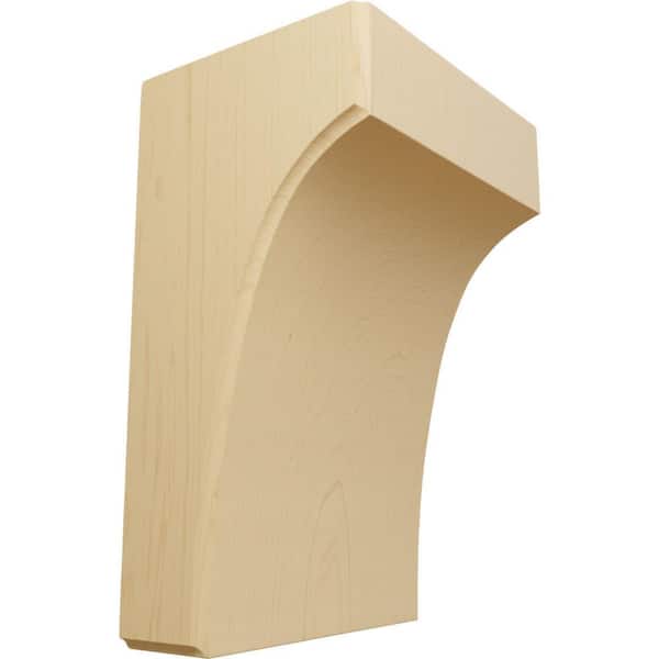 Ekena Millwork 4 in. x 5-1/2 in. x 8 in. Unfinished Alder Clarksville Corbel