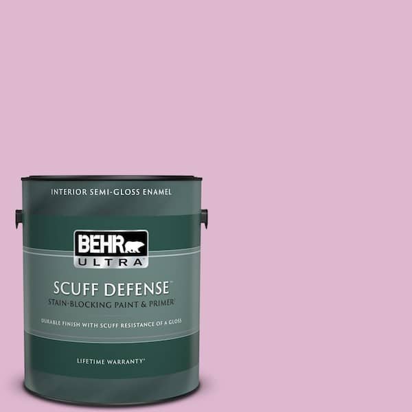 BEHR ULTRA 1 gal. #M120-3 Pink Wink Extra Durable Semi-Gloss Enamel Interior Paint & Primer