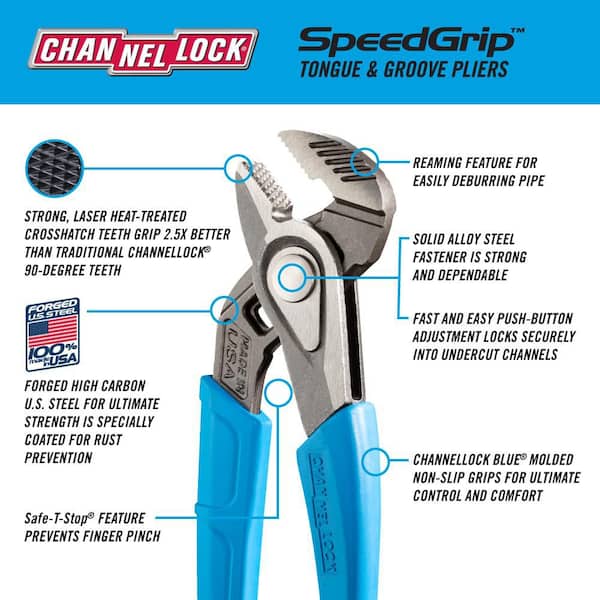 8 in. Tongue and Grove SpeedGrip Pliers