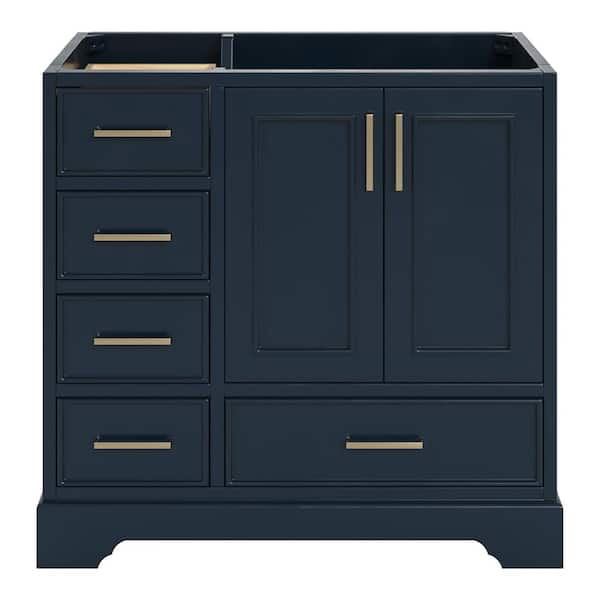 ARIEL Stafford 36.75 in. W x 21.5 in. D x 34.5 in. H Bath Vanity Cabinet without Top in Midnight Blue