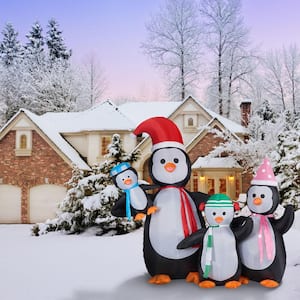 10 ft. Penguin Family Christmas Inflatable with Lights