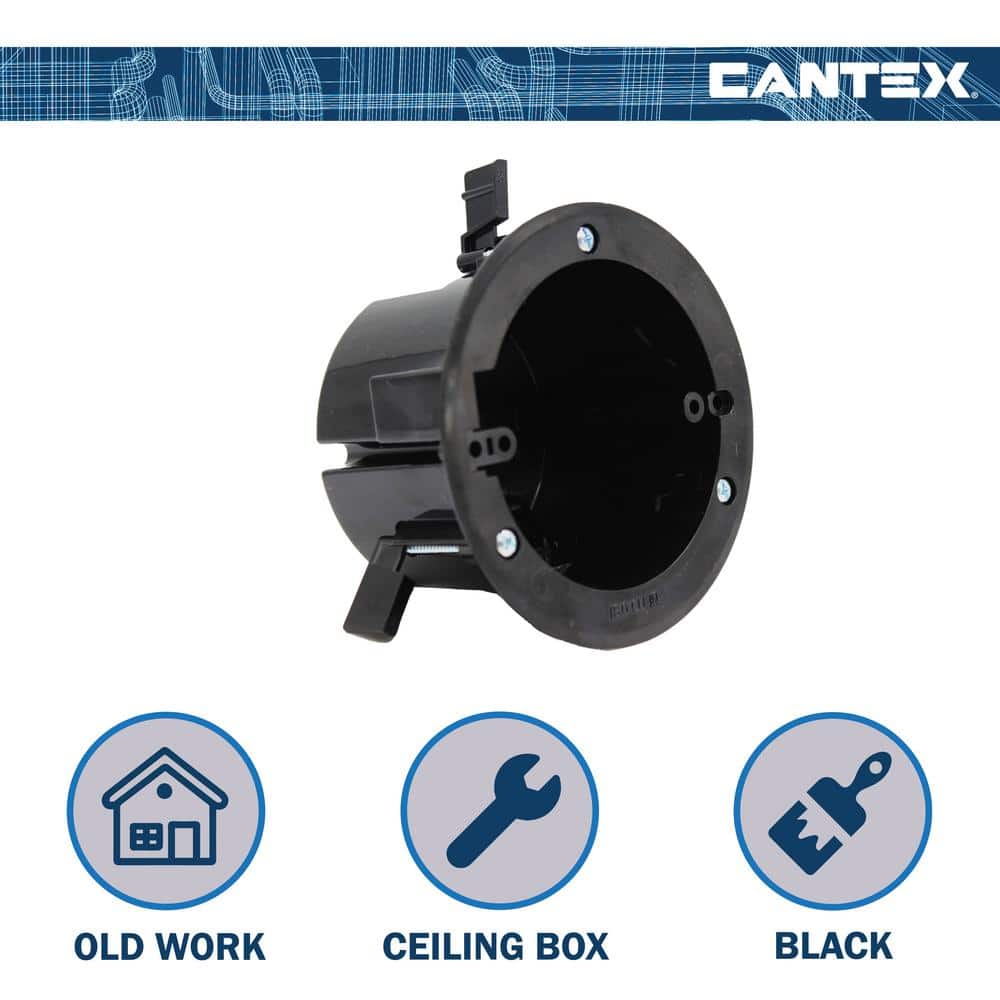 Cantex 18 cu in Black Polycarbonate Round Ceiling Box