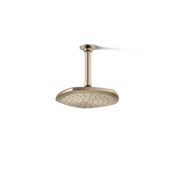 KOHLER Occasion 1-Spray Patterns 1.75 GPM 8.34 in. Wall Mount Rainhead Fixed Shower Head in Vibrant Brushed Bronze