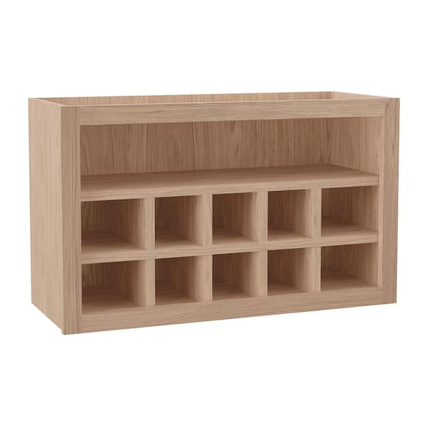 Hampton Bay Sinclair 30 in. W x 12 in. D x 18 in. H Assembled Flex Cabinet in Shaker Light Oak