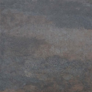 Coal Oxidized Metal/Sandstone Emboss 12 in. W x 18 in. L Peel and Stick Vinyl Tile Flooring (27 sqft/case)