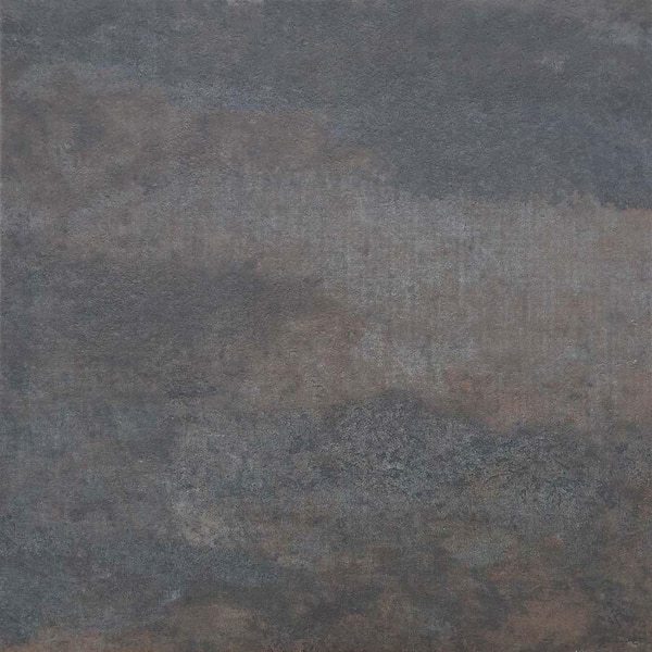 TrafficMaster Coal Oxidized Metal/Sandstone Emboss 12 in. W x 18 in. L Peel and Stick Vinyl Tile Flooring (27 sqft/case)