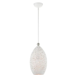 Charlton 1 Light White with Brushed Nickel Accents Pendant