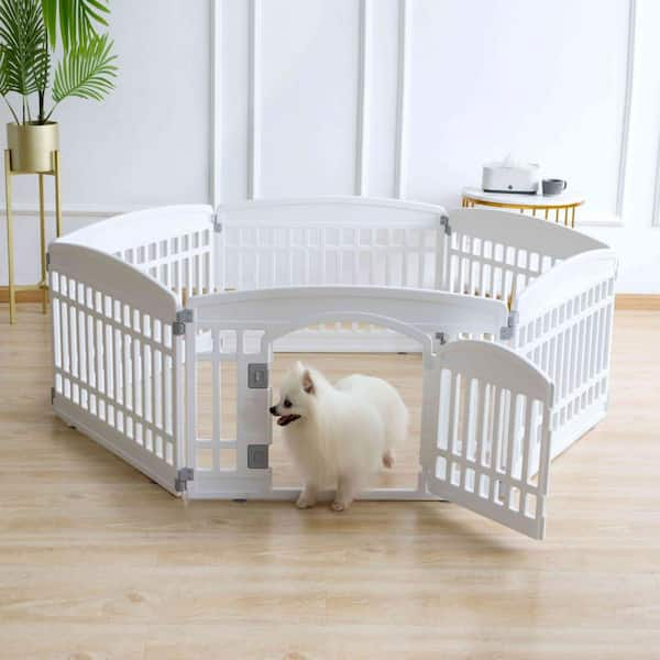 Plastic dog pen outlet with door