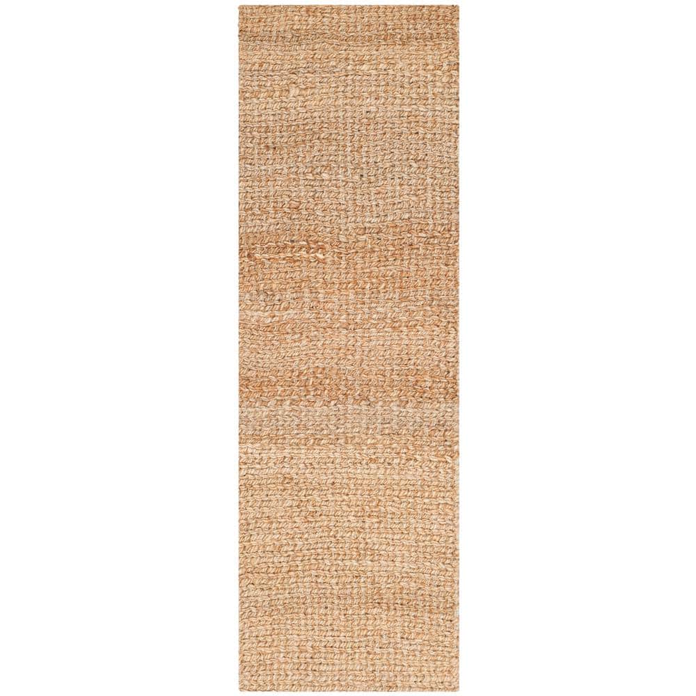 Natural Jute Hand-Knotted Non-Slip Runner Rug, 27" x 6"