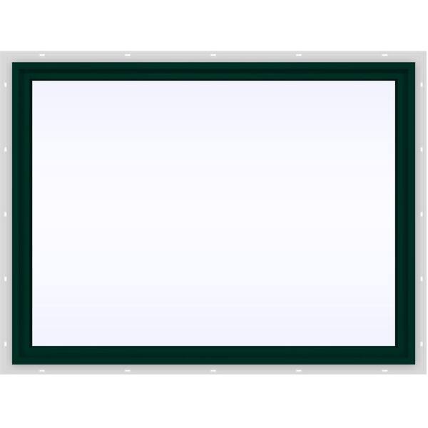 JELD-WEN 47.5 in. x 35.5 in. V-4500 Series Green Painted Vinyl Picture Window w/ Low-E 366 Glass